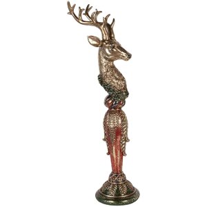 Декорація «Лось» золотий з зеленим акцентом, 16x22x70 см, Clayre & Eef