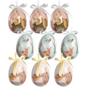 Підвісні прикраси у вигляді яєць, 9 шт., синьо-білі,...