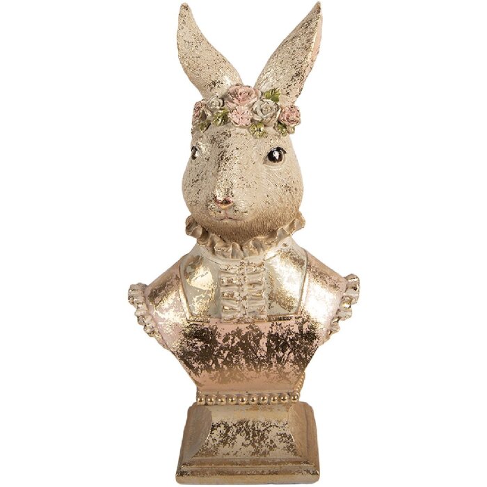 Бюст кролика Clayre & Eef, бежево-рожевий, 16x11x31 см