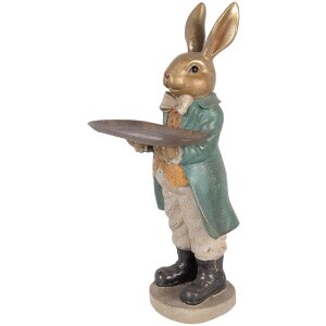 Фігурка кролика з кашпо, золото-синій, 20x23x46 см,...