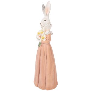 Декоративний зайчик Clayre & Eef, білий та рожевий,...