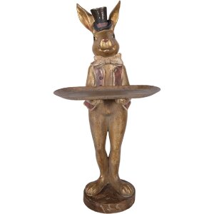 Декорація з кроликом та мискою, коричнево-червоний,...