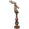 Фігурка оленя золотистого кольору з червоними акцентами, 14x17x49 см, Clayre & Eef