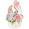 Кролик у кошику білий-рожевий, 15x9x16 см — декорація від Clayre & Eef