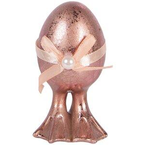 Декоративне яйце Clayre & Eef, рожево-помаранчеве, Ø 6x10 см