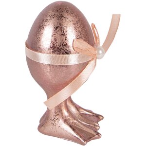 Декоративне яйце Clayre & Eef, рожево-помаранчеве, Ø 6x10 см