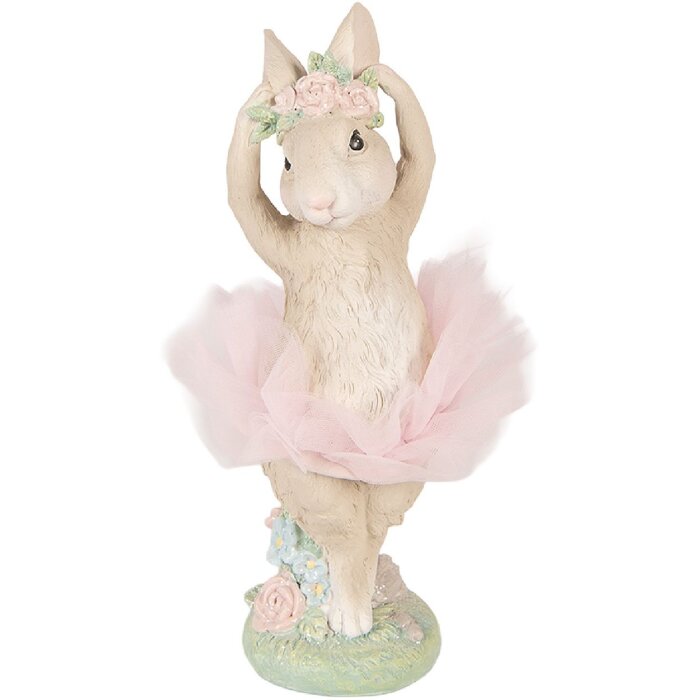 Чарівний декоративний кролик від Clayre & Eef, бежево-рожевий, 10x9x27 см