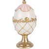 Декоративне яйце Clayre & Eef біле з золотим акцентом Ø 8x15 см