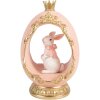 Декоративне яйце з кроликом від Clayre & Eef, біле з золотим блиском, 13x10x20 см