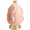 Декоративне яйце з кроликом від Clayre & Eef, біле з золотим блиском, 13x10x20 см