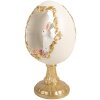 Декоративне яйце зі свинкою, біло-золоте, 12x11x22 см, Clayre & Eef