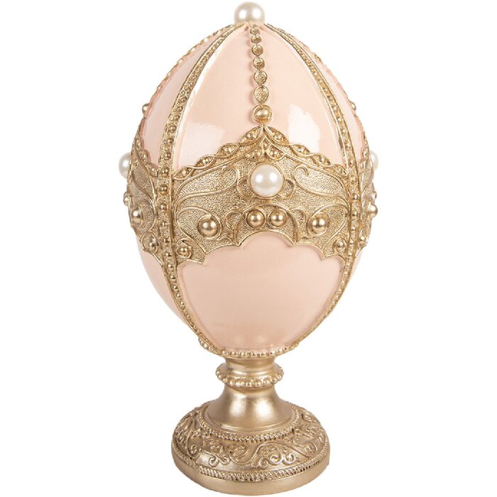 Декорація у формі яйця, ніжне рожеве золото, Ø 15x27 см, Clayre & Eef