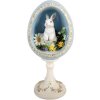 Декоративне яйце з кроликом від Clayre & Eef, білий-синій, 13x12x28 см
