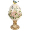 Декоративне яйце з птахом, біло-золоте, Ø 16x33 см, Clayre & Eef