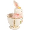 Кролик у чашці від Clayre & Eef, білий та рожевий, 16x13x22 см