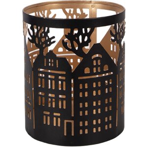 Свічник з чавуна, класичний коричневий, Ø 11x13 см