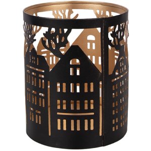 Свічник з чавуна, класичний коричневий, Ø 11x13 см