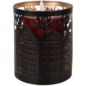 Свічник з чавуна, класичний коричневий, Ø 11x13 см