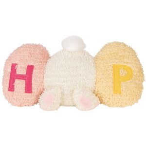 Подушка-кільце у формі кролика, біла з рожевими деталями, 36x12x20 см