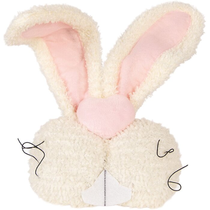 Килимок-подушка у формі зайчика світло-бежевого кольору з рожевими акцентами, 18x10x35 см