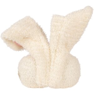 Килимок-подушка у формі зайчика світло-бежевого кольору з рожевими акцентами, 18x10x35 см