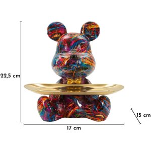 Фігурка-декора CANE PSYCO з тарілкою, багатокольорова, 22,5 см