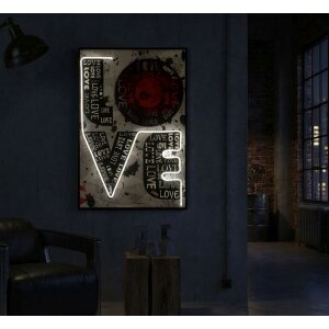 LED-полотно "Love" Mauro Ferretti 60x90 см – 3D акрилові вставки