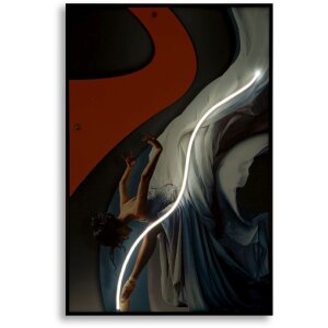 LED-холстове полотно "Танцюристка" 60x90 см – 3D акрилова вставка від Mauro Ferretti