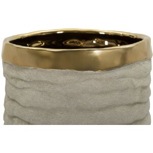 Ваза "Lima Open" Mauro Ferretti, сірого кольору, Ø15,5x40 см, золоте внутрішнє покриття