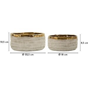Сет кашпо «Ліма» Mauro Ferretti — 2 шт. Ø22,5x10,5 см / Ø18x8,5 см