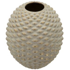 Ваза Mauro Ferretti "Pepipas Ball" Ø29,5x36 см — кульчаста керамічна ваза зі золотими акцентами