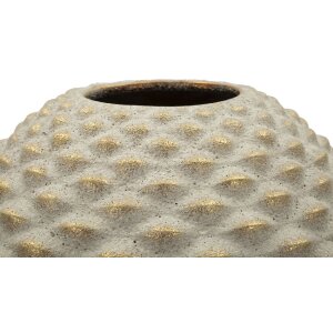 Ваза Mauro Ferretti "Pepipas Ball" Ø29,5x36 см — кульчаста керамічна ваза зі золотими акцентами