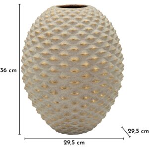 Ваза Mauro Ferretti "Pepipas Ball" Ø29,5x36 см — кульчаста керамічна ваза зі золотими акцентами