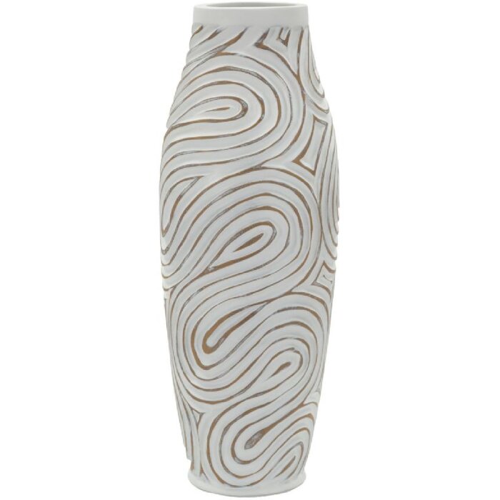 Ваза "Oblix" від Mauro Ferretti, біла з калінком, Ø18,5x50 см