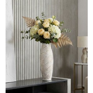 Ваза "Oblix" від Mauro Ferretti, біла з калінком, Ø18,5x50 см