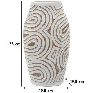 Вазон "Oblix" 19,5x35 см, білий, з рельєфом, поліреспін, сучасний дизайн