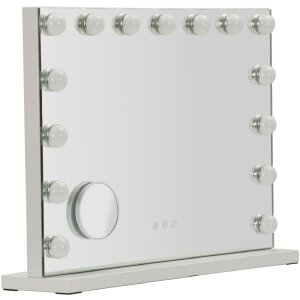 Дзеркальний стіл HOLLYWOOD LED 55x14x43 см, білий, з...