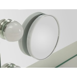 Дзеркальний стіл HOLLYWOOD LED 55x14x43 см, білий, з LED-освітленням та збільшенням