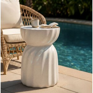 Mauro Ferretti Beistelltisch TWISTY Ø36x47,5 cm Creme