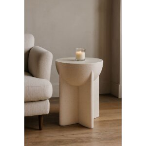 Mauro Ferretti Beistelltisch History Ø33,5x48,5 cm Creme