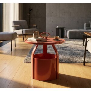 Mauro Ferretti Beistelltisch Iris Rot Ø44x43 cm Kunststoff