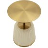 Mauro Ferretti Beistelltisch Egle Weiß Gold Ø40x55 cm Metall PU