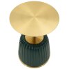 Mauro Ferretti Beistelltisch Egle Grün Gold Ø40x55 cm Metall PU