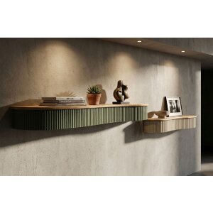 Набір стінних полиць Mauro Ferretti Frankfurt (2-частинний) з каучукового дерева та металу