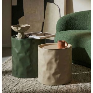 Mauro Ferretti Beistelltisch Set Norimberga 2 teilig Metall Weiß Grün