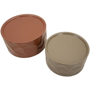 Mauro Ferretti Couchtisch Set Norimberga 2 teilig Metall Rot Weiß