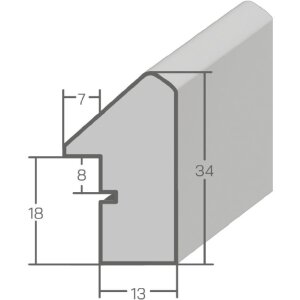 Декоративне настінне дзеркало MendeFrames H790 Стравідний будинок — білий, сірий, натуральний, 10x10–70x100 см
