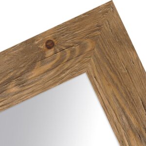 Зеркало на стіну MendeFrames H780 «Дом на березі» — білий та орех, різні розміри