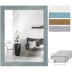 Настільне дзеркало MendeFrames H750 з натурального дерева, плоский профіль 3,2 см, стиль морського будинку