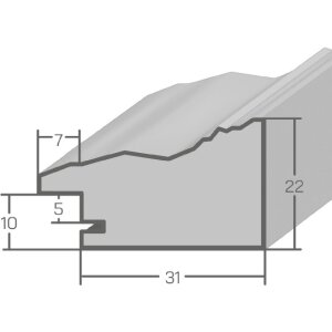 Фоторамка MendeFrames H740 Шеббі-чік сірого кольору 50x100 см з музейним склом